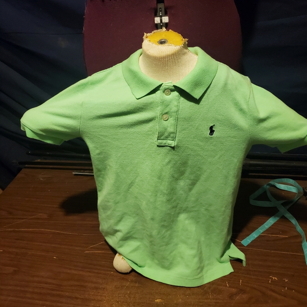 Boy's polo ralph lauren size 7 green short sleeve polo Shirt EUC